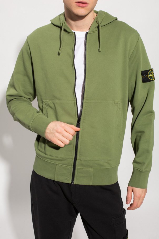 Stone island cheap zip hoodie green